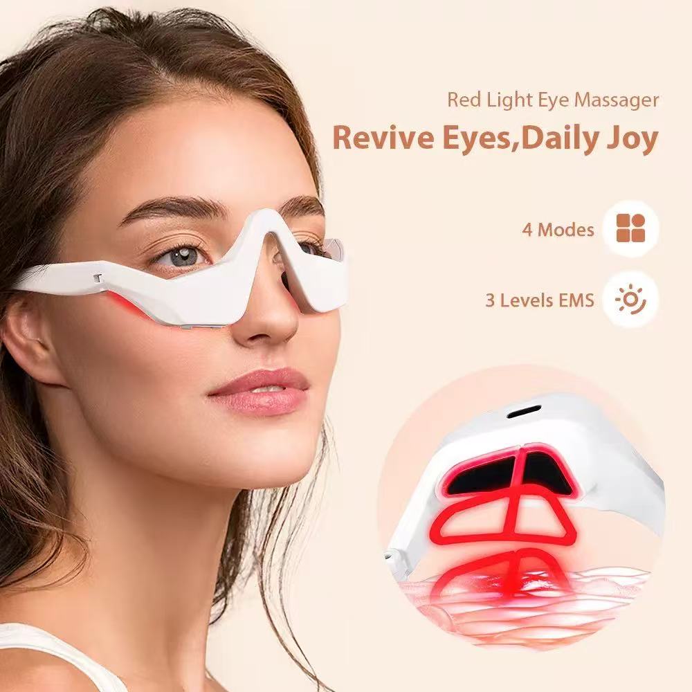 Light Therapy Glasses - Microstroom Oog- & Gezichts-LED Roodlichttherapie Massager,